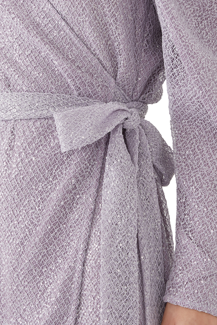 Sequin Midi Wrap Dress